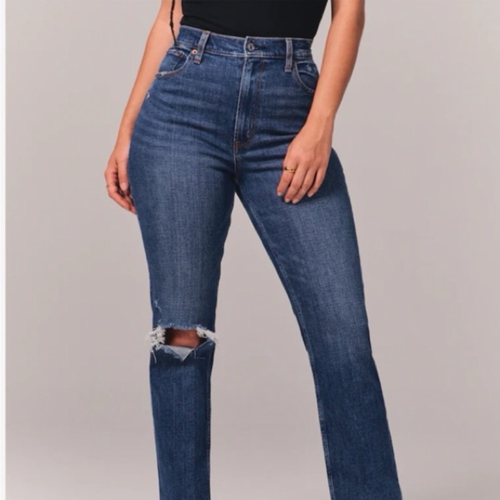 Abercrombie & Fitch The Ankle Straight Ultra High Rise Jean Size 27s Curve Love
